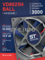 Вентилятор  VD8025H Ball (качения) 12V - st-e.info - Великий Новгород