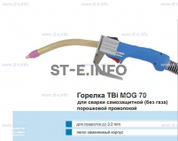 Сварочная горелка TBi MOG 70 (без корпуса) для сварки самозащитной порошковой проволокой (без газа) - st-e.info - Великий Новгород