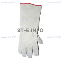 Перчатки-краги спилковые пятипалые серые с подложкой - st-e.info - Великий Новгород